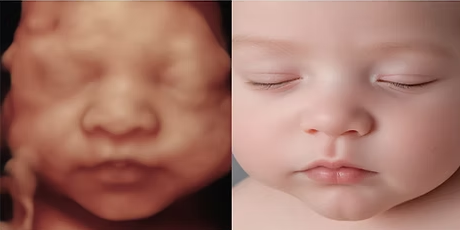 Expectant mother during a Babyview AI 8K rendering session